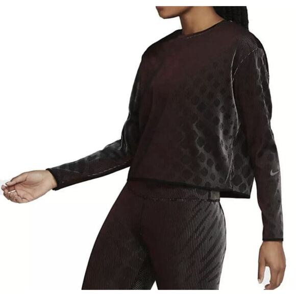 Nike Womens Run Division Midlayer Long Sleeve Top CU6168-011 Animal print Medium - Picture 4 of 12